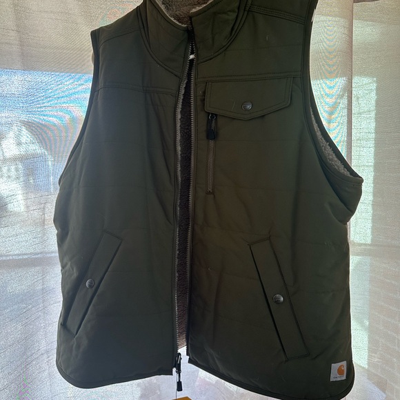 WOMEN'S SHERPA LINED VEST - RELAXED FIT - WASHED DUCK - Picture 1 of 5